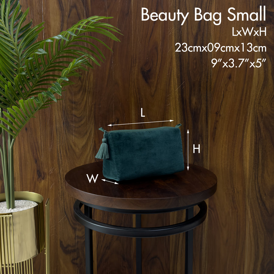 Velvet Makeup Travel Pouch Handmade Cosmetic Bag Luxury Velvet Travel Bag Makeup Skincare Organizer