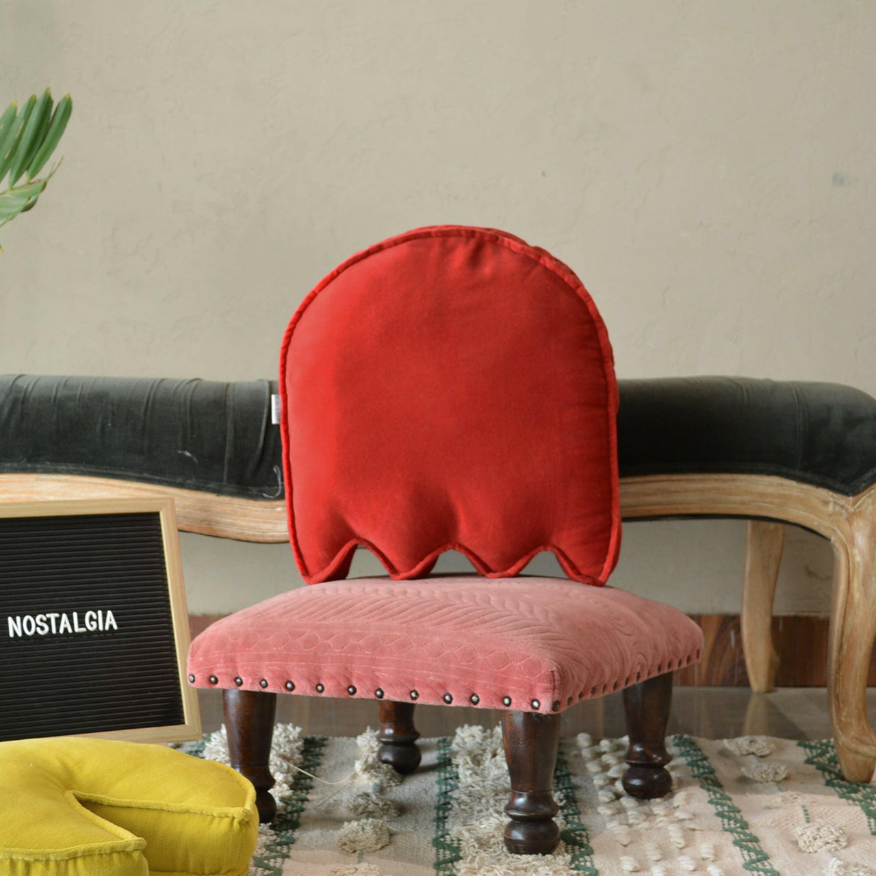 Velvet Pack Man Inspired Cushion.
