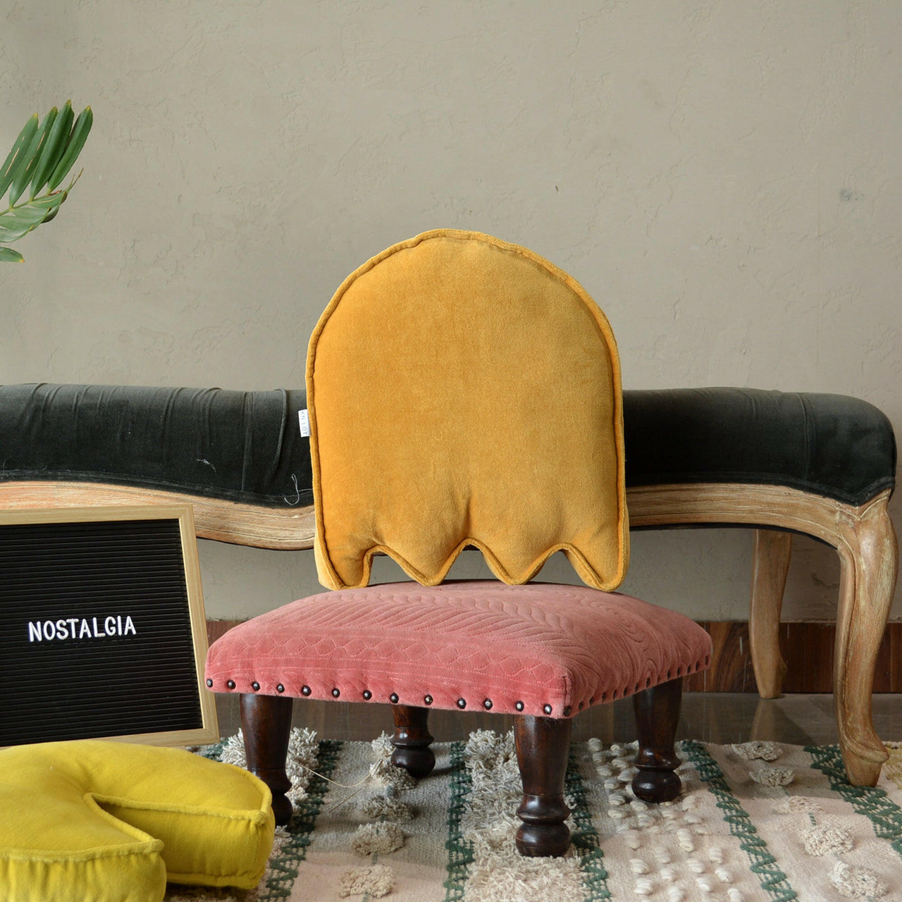 Velvet Pack Man Inspired Cushion.