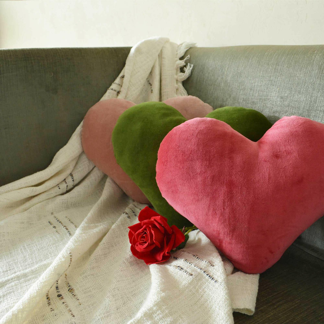 Velvet heart Shaped Cushion