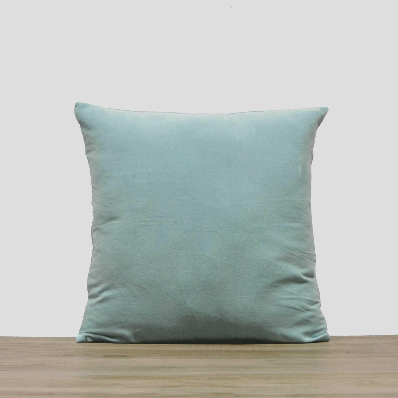 Mint Blue Cotton Velvet Cushion Cover