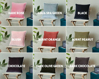 Thumbnail for Dark Olive Brown White pippin Cotton Velvet Cushion Cover