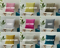 Thumbnail for Dusty Pink White pippin Cotton Velvet Cushion Cover