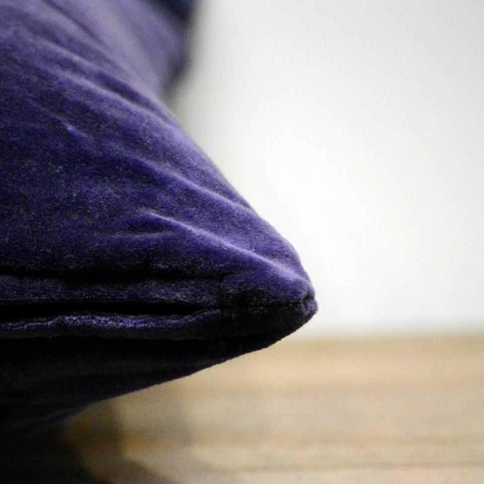 Purple Cotton Velvet Cushion Cover
