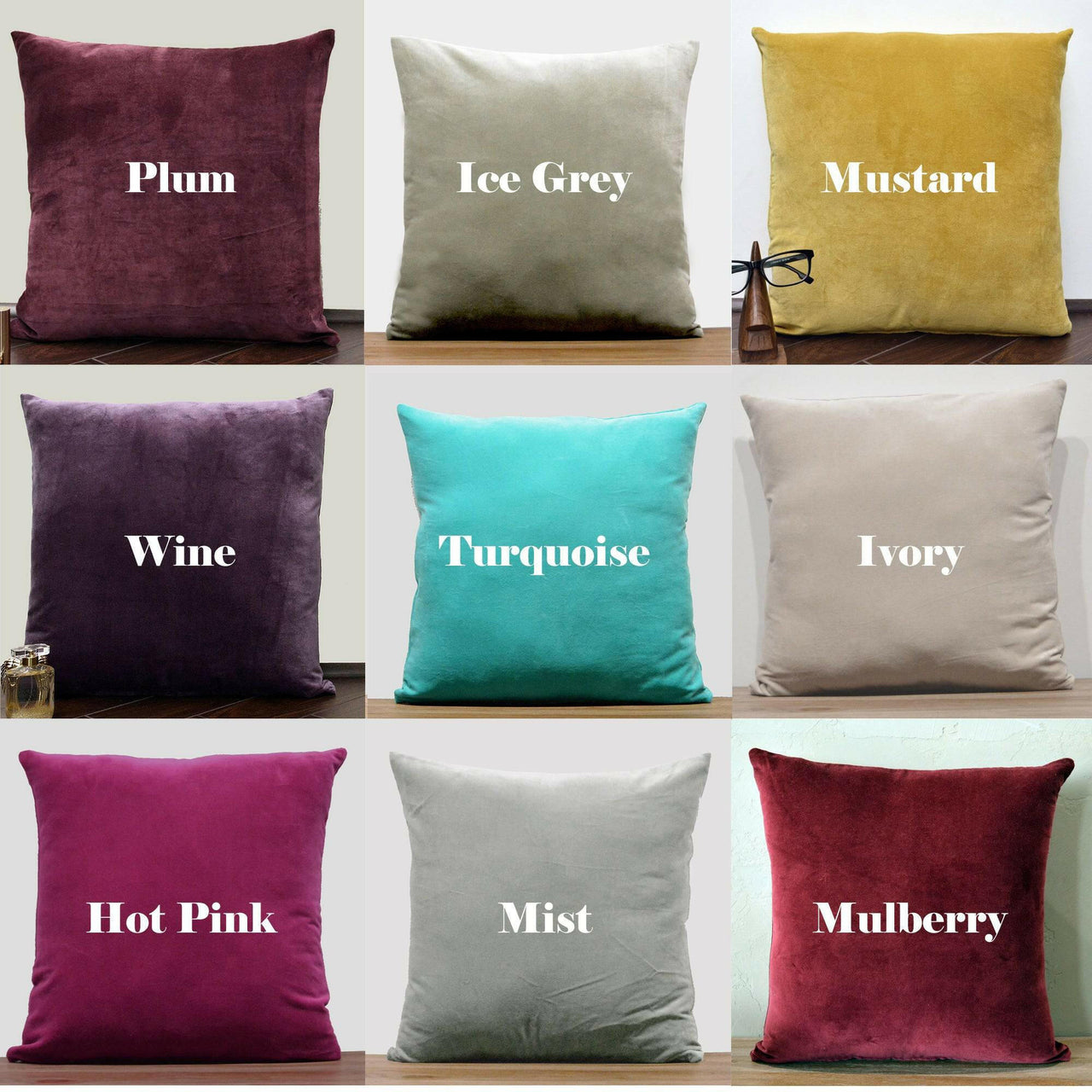 Luxury Cotton Velvet Cushion Cover With pippin