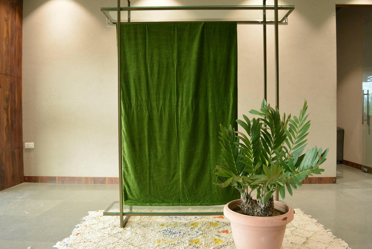 Moss Green Luxury Velvet Curtain