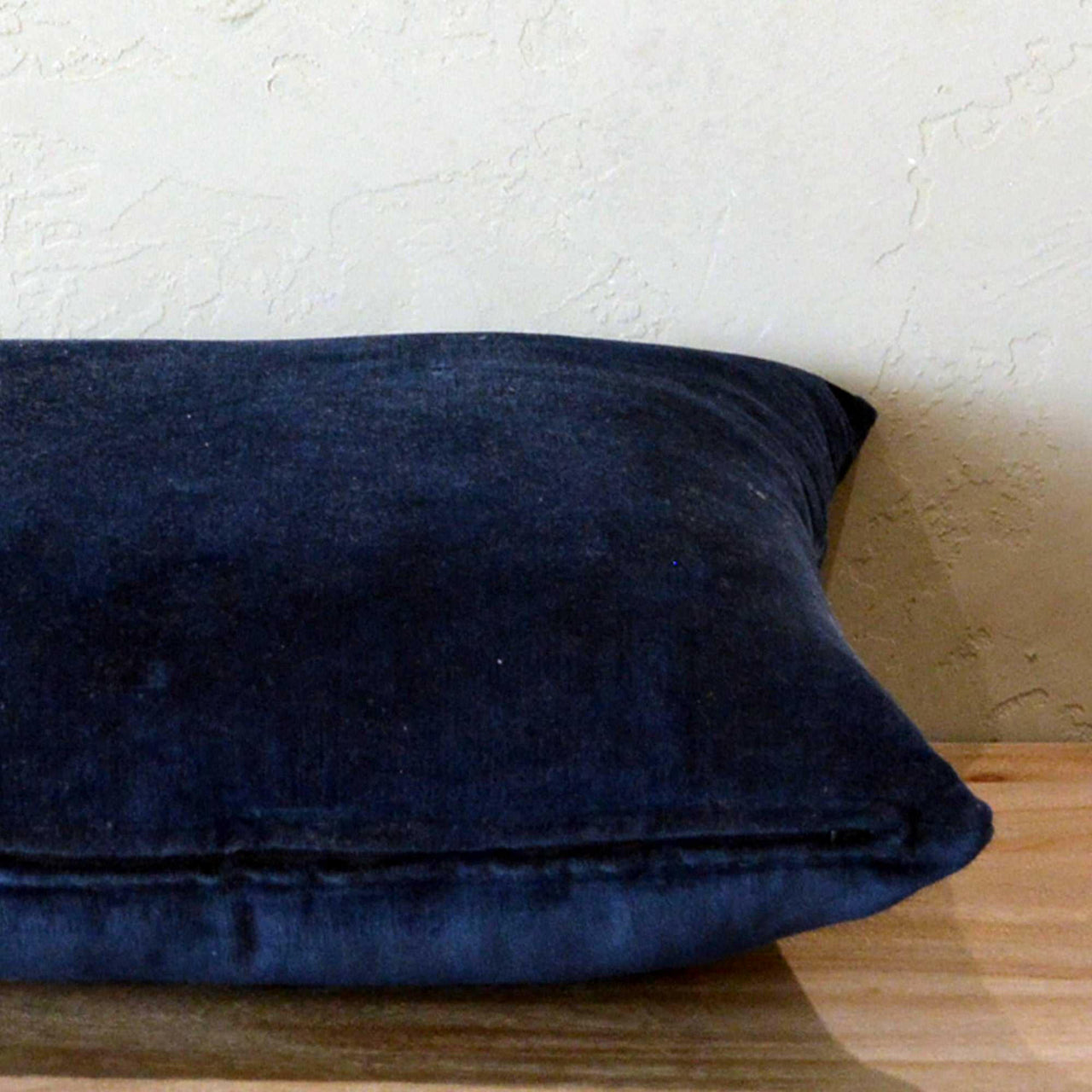 Navy Cotton Velvet Cushion Cover