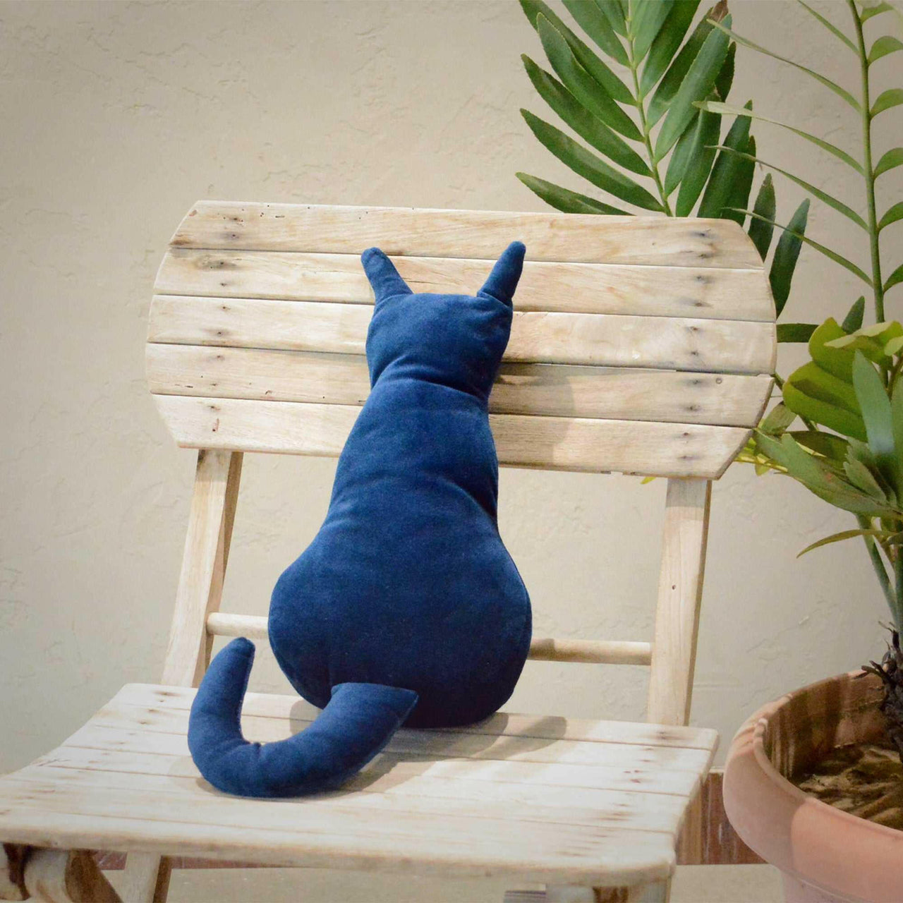 Velvet Cat Shaped Cushion
