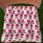 Thumbnail for Floral Hand Block Print Chair Cushion with Ties – Handmade Botanical Seat Pad for Dining, Patio & Farmhouse Home Decor