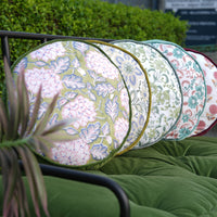 Thumbnail for Handmade Round Block Print & Velvet Chair Pad