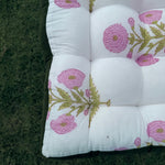 Thumbnail for Handmade Velvet Chair Cushion with Ties – 9 Tufted Stitch Square Seat Pad for Dining & Home Decor