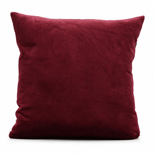 Cherry Red Cotton Velvet Cushion Cover