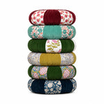 Thumbnail for Hand Block Printed round pleated Cushion pillow for seat pad for chair for stool