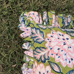 Thumbnail for Ruffled Lumbar Pillow Cover | 100% Washed Cotton Hand Block Print Decorative Cushion Cover