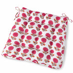 Thumbnail for Mulberry floral hand-block-print cotton square chair pad with ties