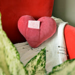 Thumbnail for Velvet heart cushion with front pocket, 4 of 5