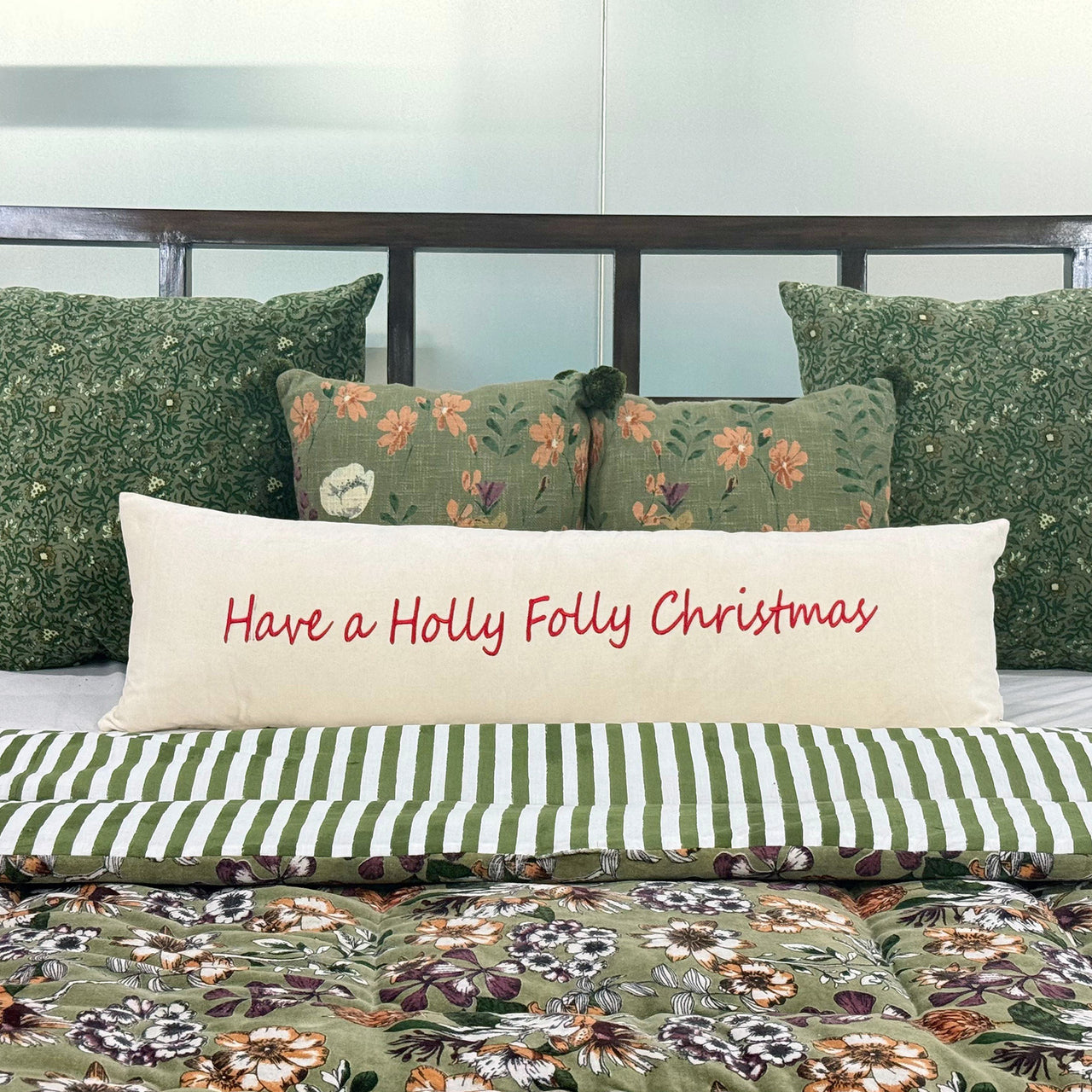 Personalized Cotton Velvet Christmas Lumbar Pillow Cover