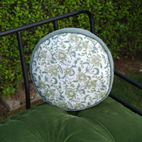 Thumbnail for Handmade Round Block Print & Velvet Chair Pad