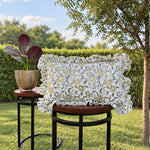 Thumbnail for Ruffled Lumbar Pillow Cover | 100% Washed Cotton Hand Block Print Decorative Cushion Cover