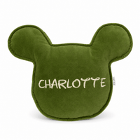 Thumbnail for Handmade Cotton Velvet Mickey-Shaped Pillow – Custom Name Christmas Cushion