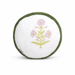 Thumbnail for Handblock Printed Floral Chair Cushion | Velvet Piping, Boho Decor (Copy)