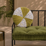 Thumbnail for Hand Block Printed round pleated Cushion pillow for seat pad for chair for stool