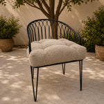 Thumbnail for Handmade Boucle U-Shape Chair Cushion with Ties | Soft Tufted Seat Pad for Dining, Kitchen & Patio Chairs