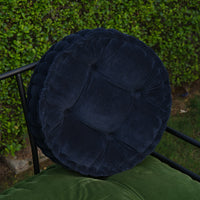 Thumbnail for Hand-Quilted Round Cotton Velvet Chair Pad – Plush Christmas Seat Cushion