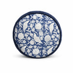 Thumbnail for Handblock Printed Floral Chair Cushion | Velvet Piping, Boho Decor