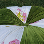 Thumbnail for Moss Green Hand Block Printed round pleated Cushion pillow for seat pad for chair for stool (Copy)