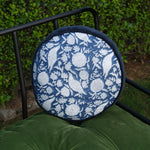 Thumbnail for Hand Block Printed Round Cotton Chair Pad with Velvet Piping