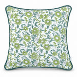 Thumbnail for Hand Block Printed Cushion Cover with Cotton Velvet Piping | Custom Size