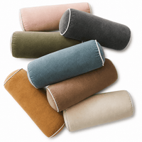 Thumbnail for Luxury Cotton Velvet Bolster Cover white piping trim
