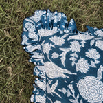 Thumbnail for Block Print Ruffle Pillow Cover – Cotton Frill Cushion Cover, Rustic Decorative Throw Pillow Case for Bedroom, Sofa & Home Decor