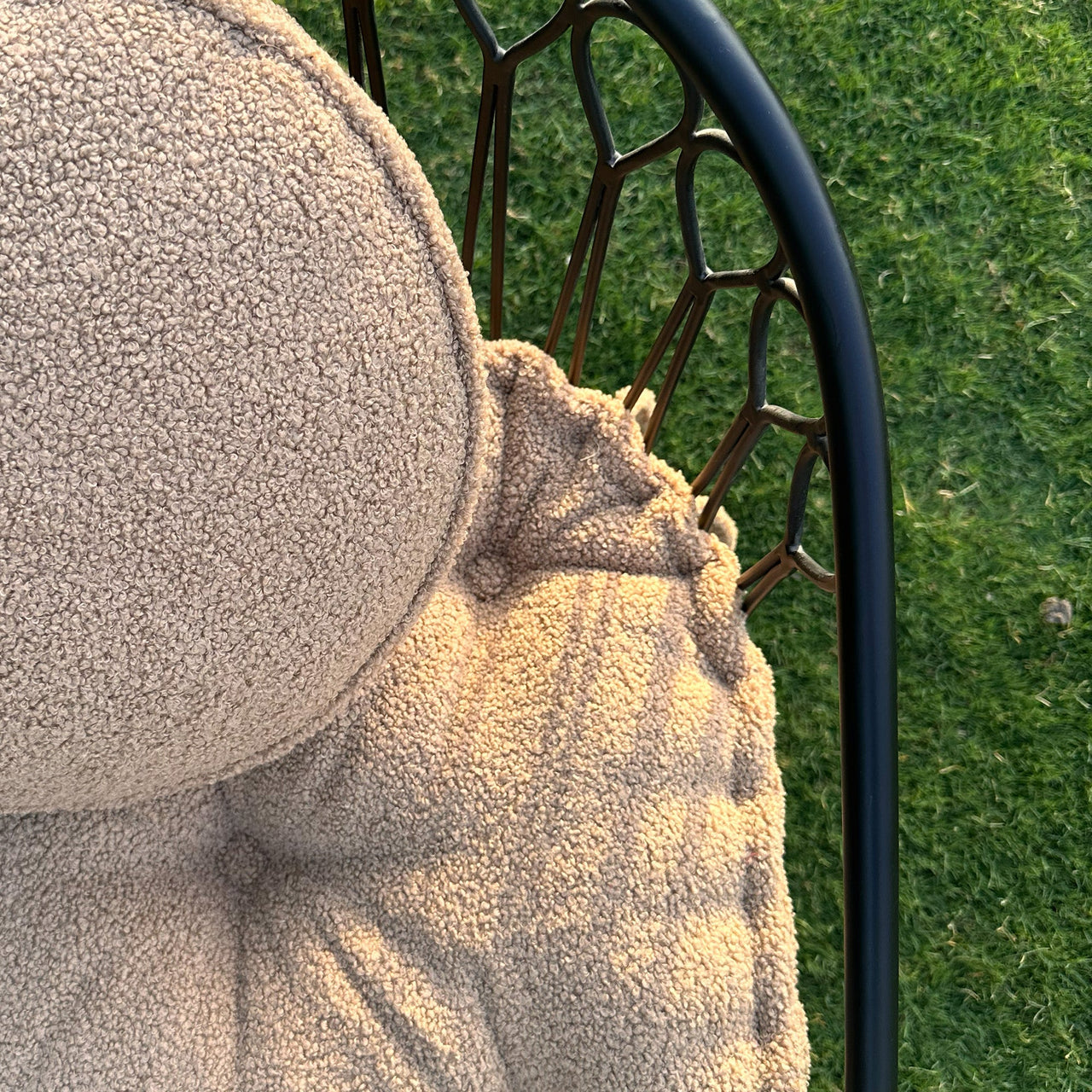 Boucle U Shape Chair Cushion – Teddy Tufted Seat Pad with Back Support