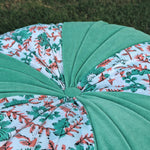 Thumbnail for Aqua Hand Block Printed round pleated Cushion pillow for seat pad for chair for stool (Copy)