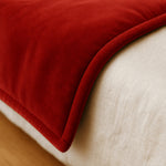Thumbnail for Christmas Red Cotton Velvet Bed Runner | Luxury Velvet Bed Scarf | Holiday Bedroom Décor