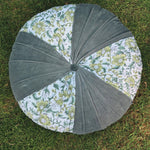 Thumbnail for Sage Hand Block Printed round pleated Cushion pillow for seat pad for chair for stool