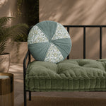 Thumbnail for Hand Block Printed round pleated Cushion pillow for seat pad for chair for stool