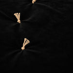 Thumbnail for Black Cotton Velvet Bed Runner | Hand-Tucked Bed Scarf with Tassels | Luxury Sofa Throw