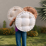 Thumbnail for Round Boucle Floor Cushion | Tufted Seat Pad for Chairs, Reading Nooks & Cozy Spaces