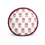 Thumbnail for Handblock Printed Round Chair Pad, Floral Cotton Cushion