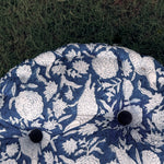 Thumbnail for Hand Block Print Round Chair Pad Cushion | Tufted Cotton Seat Pad | Round Floor Cushion | Outdoor Wicker Chair Cushion