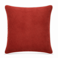 Thumbnail for Burnt Orange White piping Cotton Velvet Cushion Cover