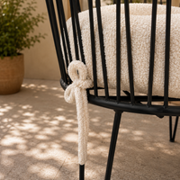 Thumbnail for Handmade Boucle U-Shape Chair Cushion with Ties | Soft Tufted Seat Pad for Dining, Kitchen & Patio Chairs