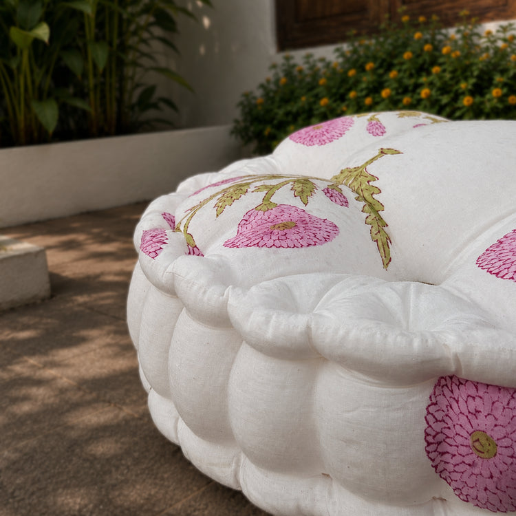 Round Chair Cushion with Ties | Quilted Seat Pad for Dining Chairs | Handmade Cotton Chair Pad | Home Décor (Copy)
