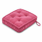 Thumbnail for Dark rose Cotton Velvet square Chair pad with ties