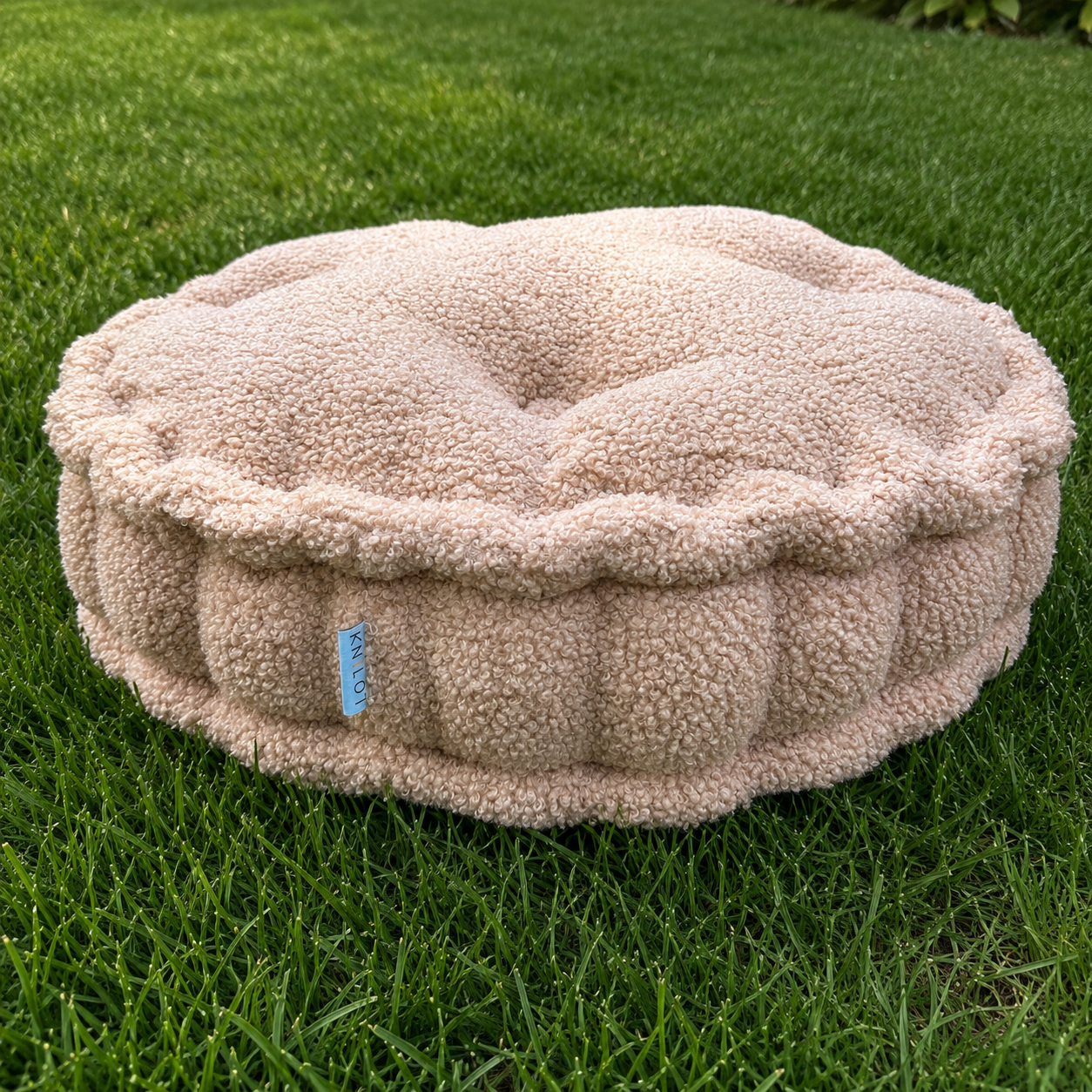 Round Boucle Floor Cushion | Tufted Seat Pad for Chairs, Reading Nooks & Cozy Spaces