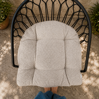 Thumbnail for Handmade Boucle U-Shape Chair Cushion with Ties | Soft Tufted Seat Pad for Dining, Kitchen & Patio Chairs