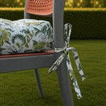 Thumbnail for Floral Hand Block Print Chair Cushion with Ties – Handmade Botanical Seat Pad for Dining, Patio & Farmhouse Home Decor